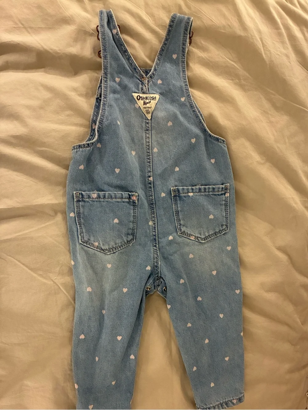 OshKosh B'gosh Heart Denim Overalls 12 Months